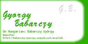 gyorgy babarczy business card